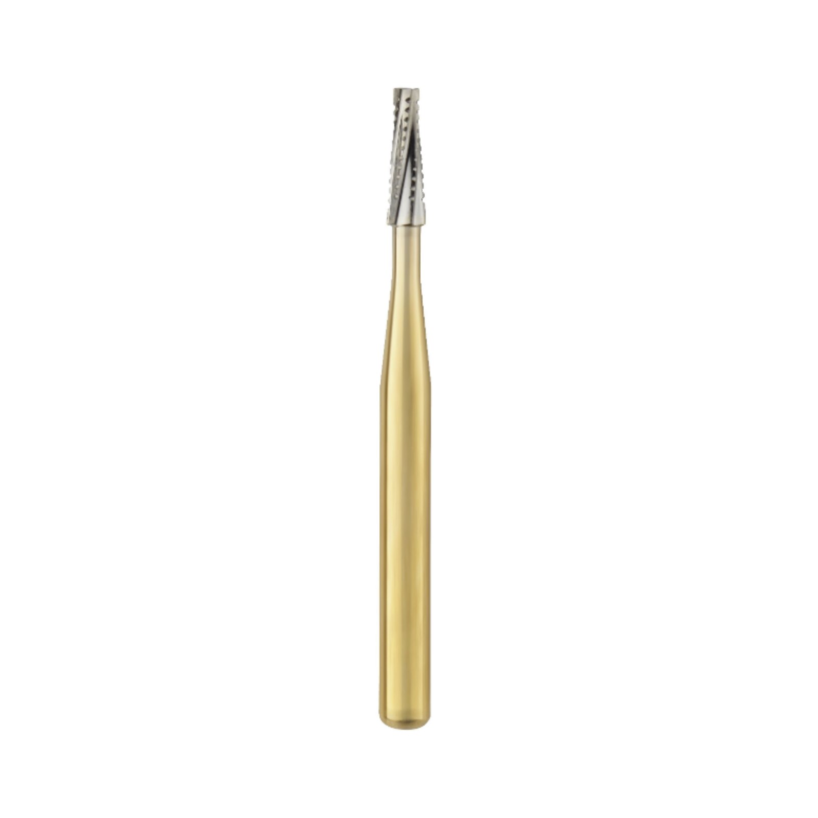Great White Gold Series Carbide Burs, FG, Taper Flat End Fissure, # 701, 10/Pk, 18223 product image