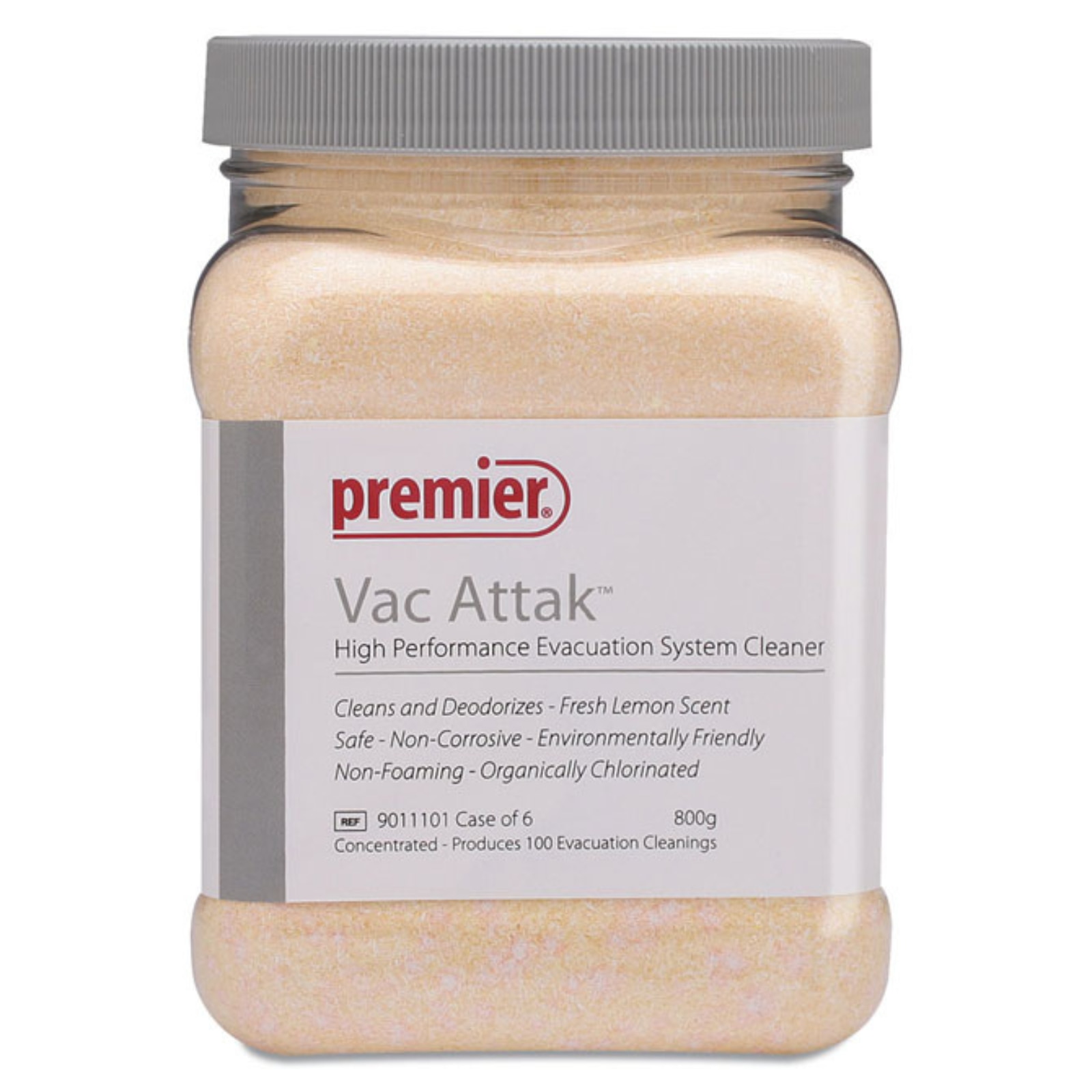 Vac Attak Evacuation System Cleaner, Powder, 800 g/Jar, Lemon, 1/Pk, 9011101 thumbnail 10