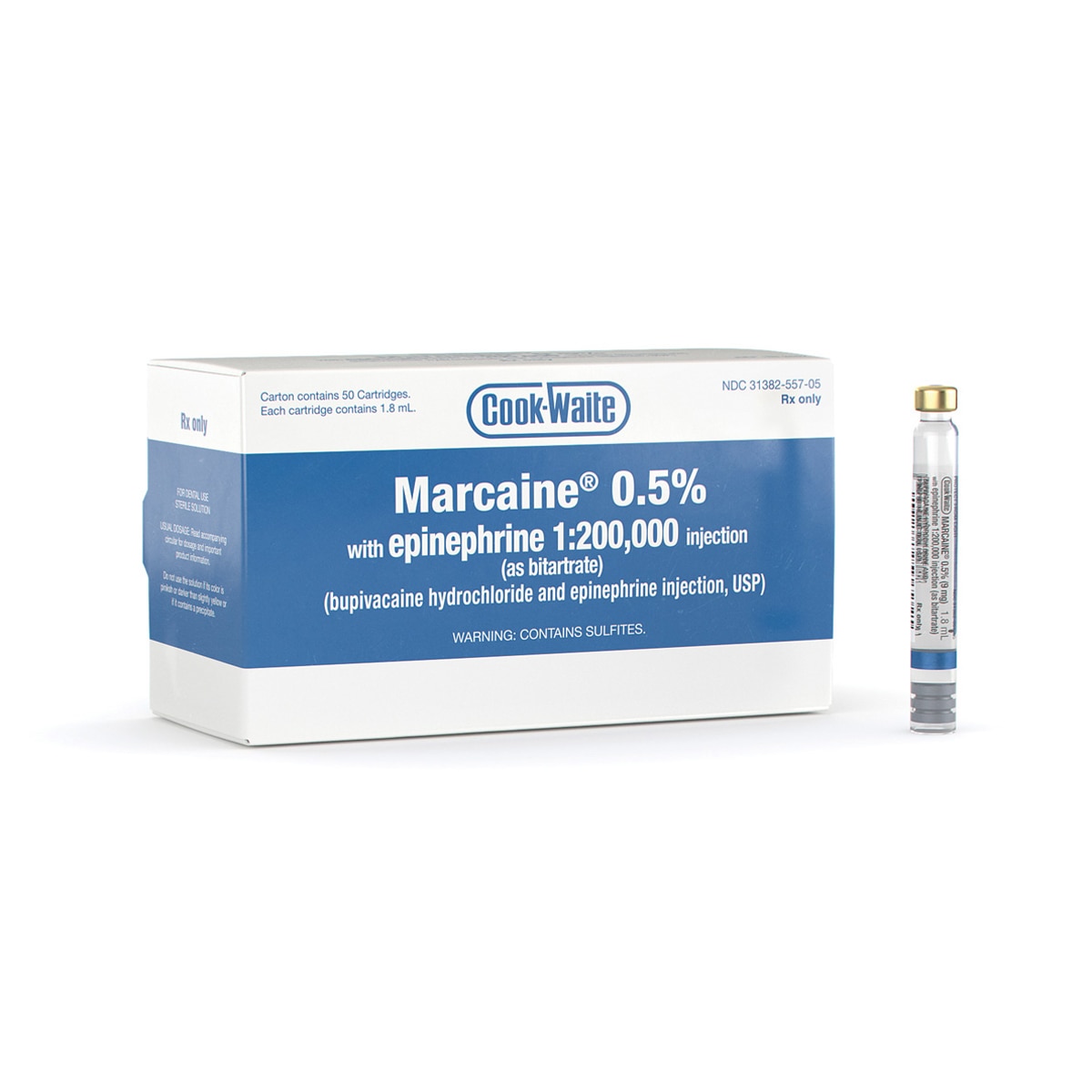 Marcaine 0.5% w/EPI 1:200 50/Bx - Marcaine 0.5% w/EPI 1:200 50/Bx - Image 1
