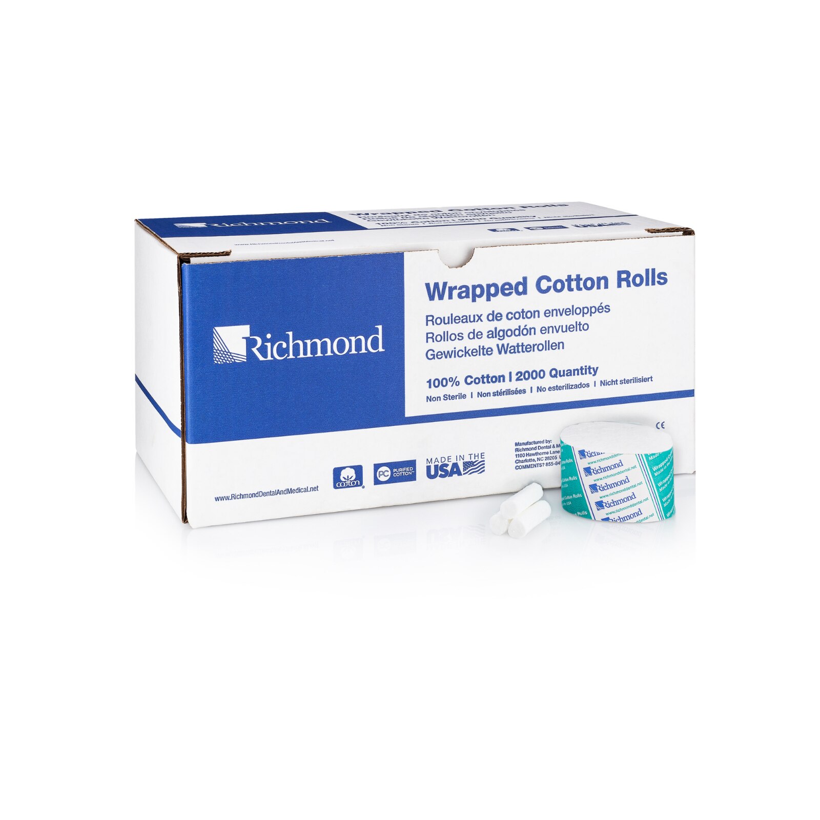 Wrapped Cotton Rolls, Medium, Junior, 3/8" x 1 1/2", 2000/Pk, 200404 thumbnail 10