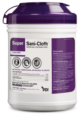 Super Sani-Cloth Germicidal Wipes Large Canister 160/Cn thumbnail 9