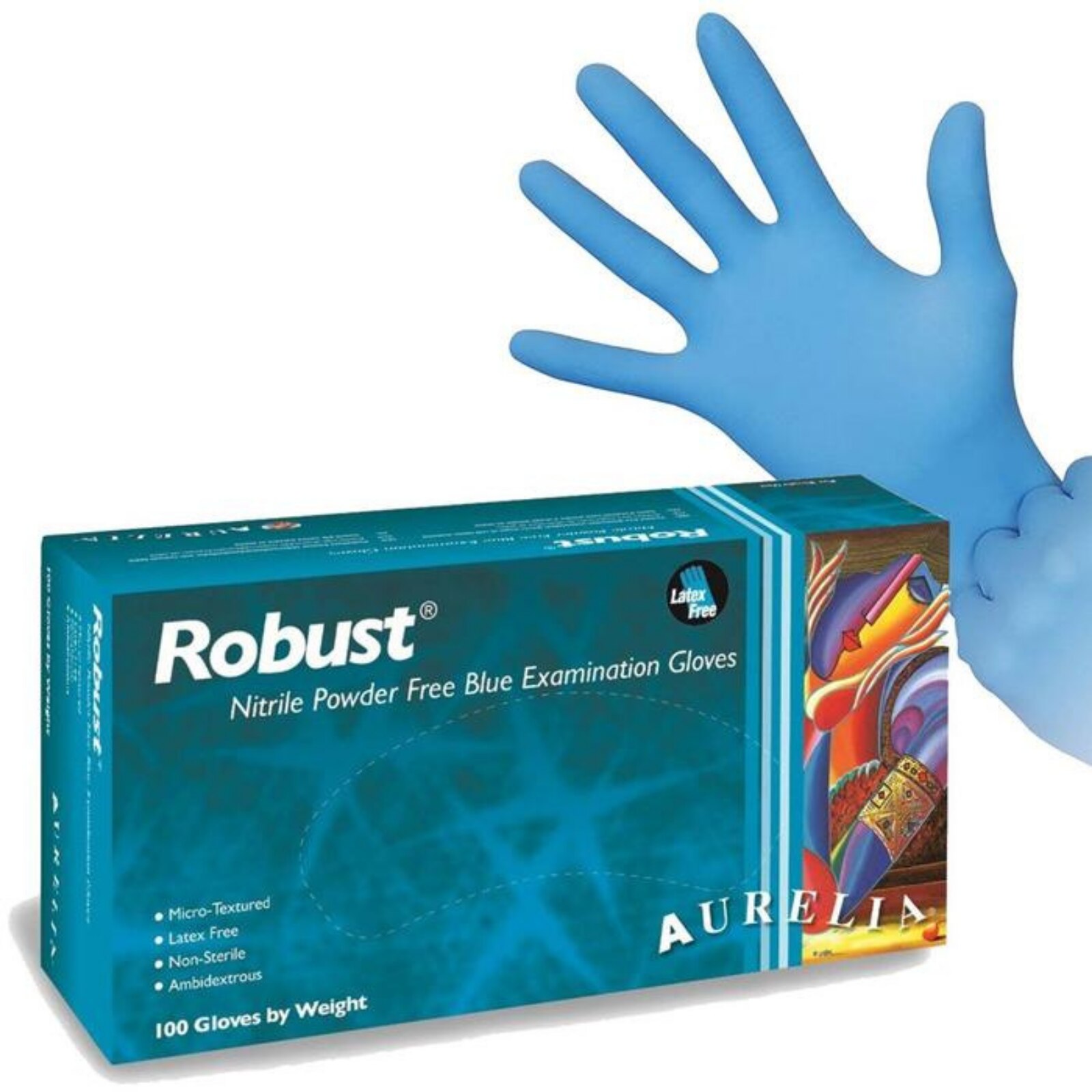 Aurelia Robust PF Nitrile Gloves 5mL Dk Blue Tex 93898 thumbnail 3