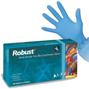 Aurelia Robust Blue Nitrile Gloves Large 100/Box