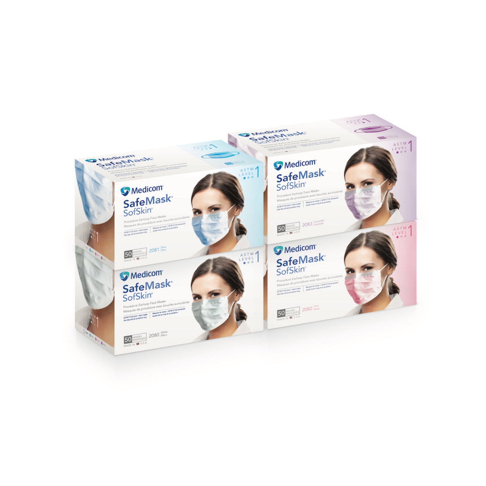 SafeMask SofSkin Procedure Earloop Face Masks, ASTM Level 1, Lavender, 50/Box, 2083 thumbnail 11