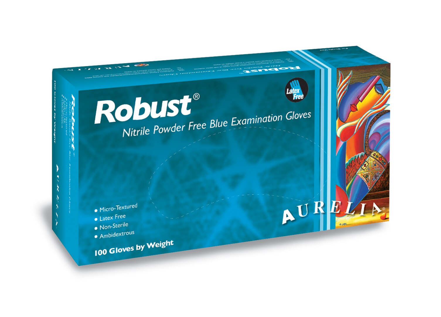 Robust® Nitrile Exam Gloves Small Blue Box of 100 thumbnail 2
