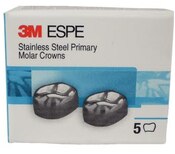 3M ESPE SS Primary Molar Crowns, D-LL-2, Lower Left First Primary Molar, Size 2, 5 Crowns