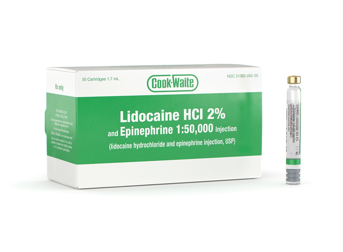 Cook-Waite Lidocaine HCL 2% 1:50K 50/Bx product image
