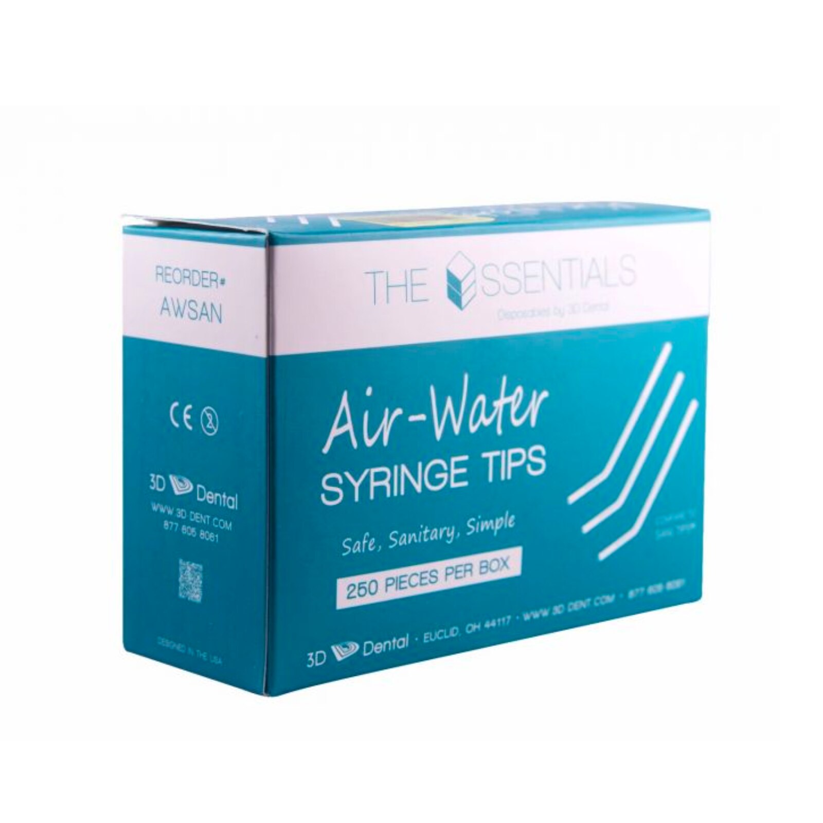 Sani-Tip Type Plastic Air/Water Tips, Clear, 250/Pk, AWST thumbnail 2