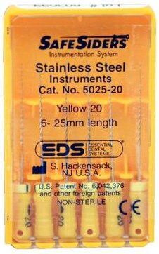 SafeSider Stainless-Steel Hand Reamers, 25 mm, 0.02 Taper, # 20, Yellow, 6/Pk, 5025-20 thumbnail 10