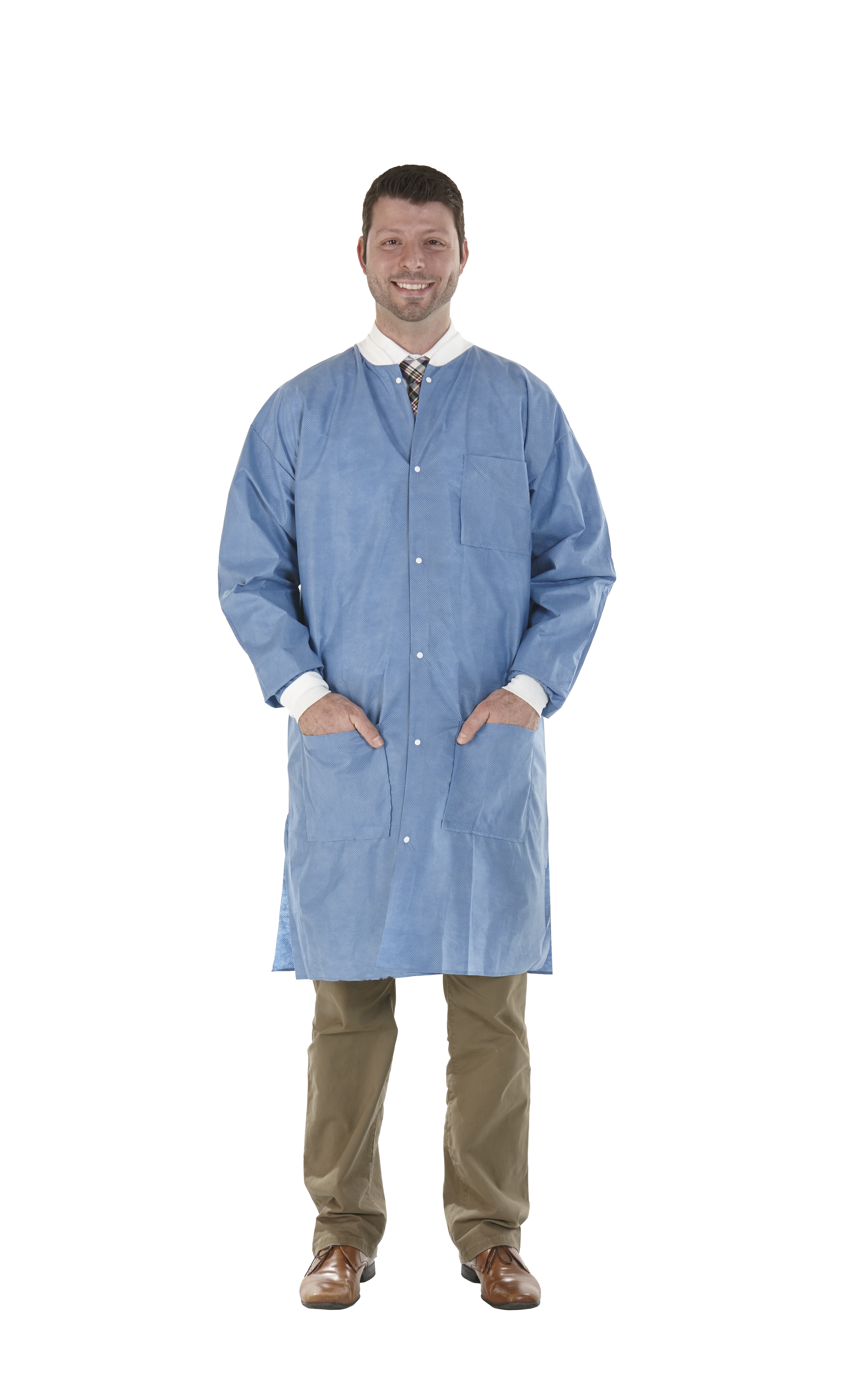 SafeWear Disposable High Performance Lab Coat, Small, Deep Blue, 12/Pk, 8107-A thumbnail 10
