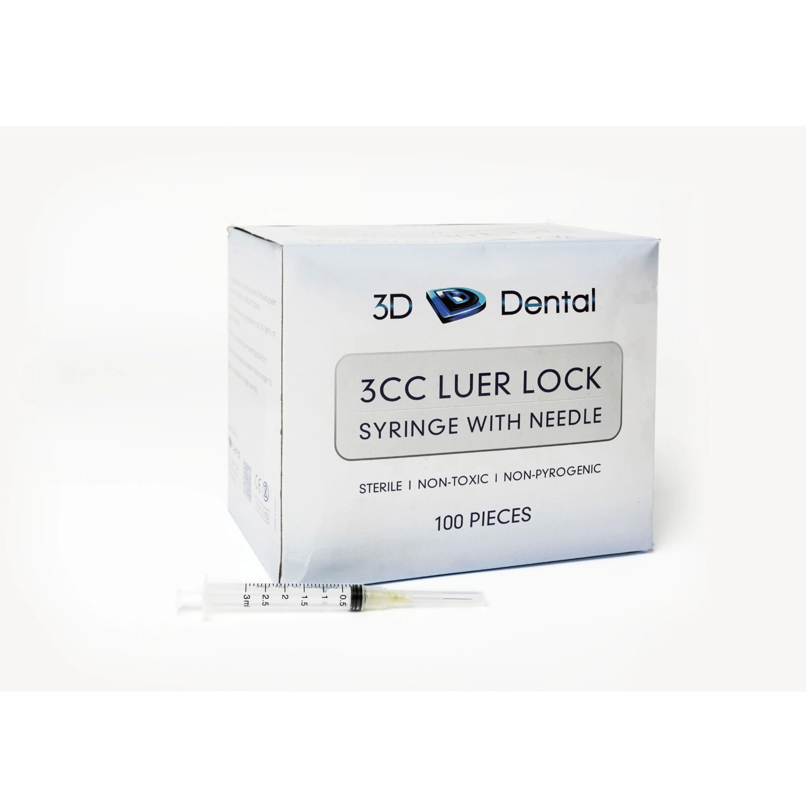 Endo Irrigation Syringes 3cc w/Needle 27ga Half-Cut 100/Pk Yellow product image