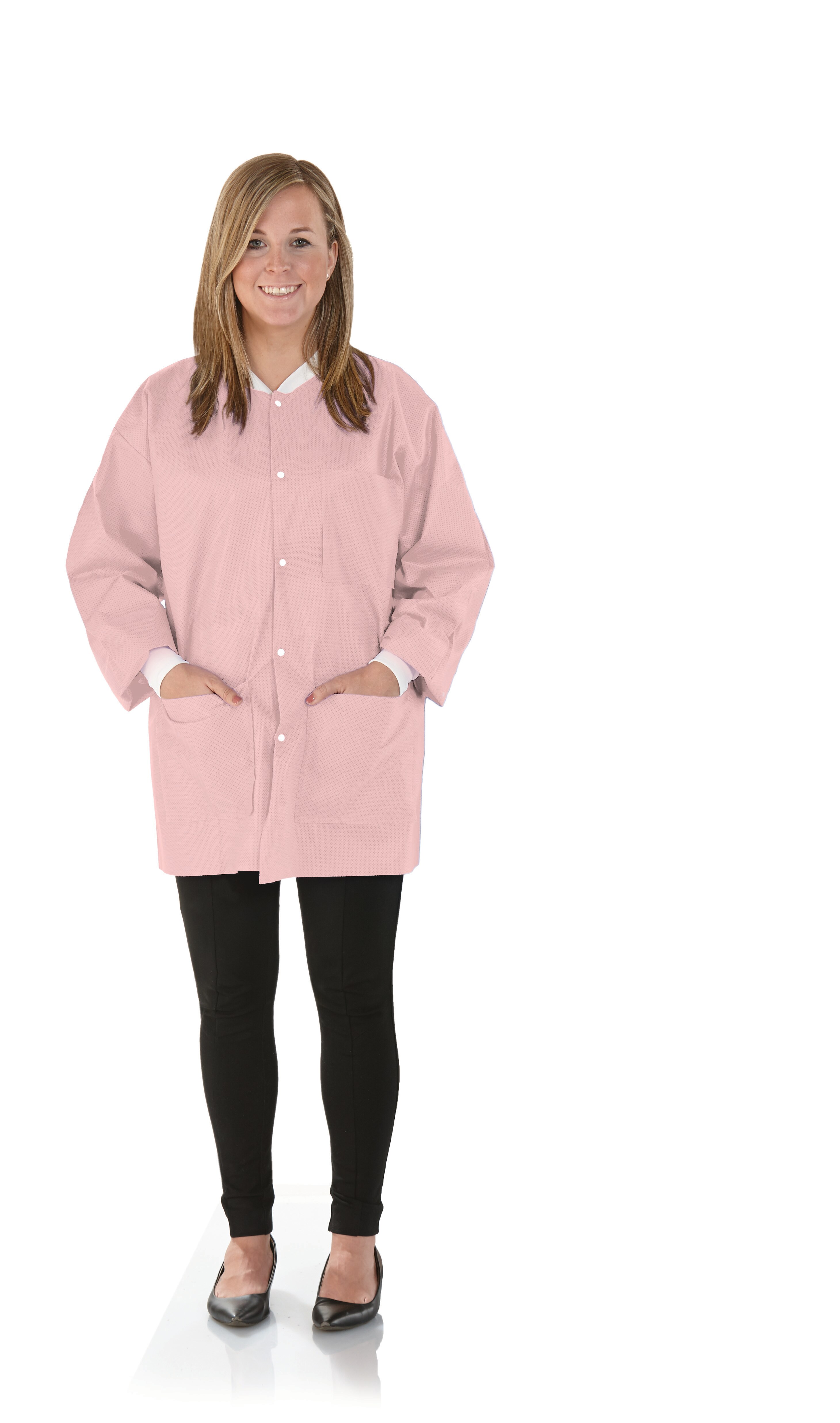 SafeWear Disposable Hipster Jacket, Medium, Pretty Pink, 12/Pk, 8102-B thumbnail 10