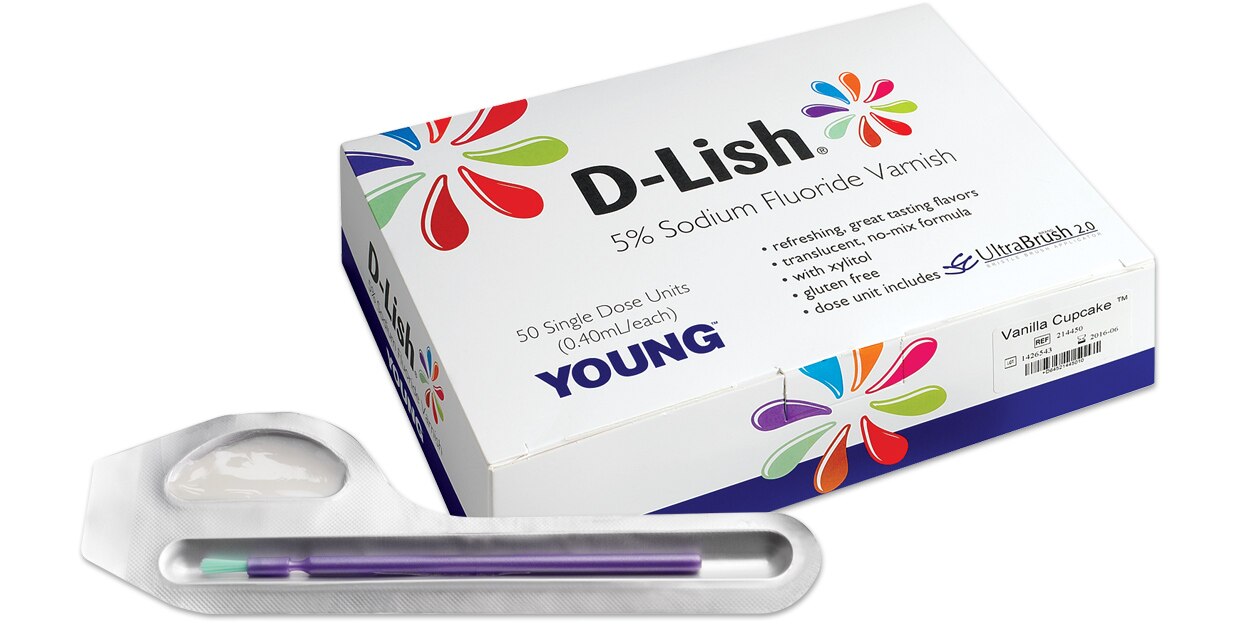 D-Lish 5% Sodium Fluoride Varnish, Green Apple, 200/Box, 295733 thumbnail 5