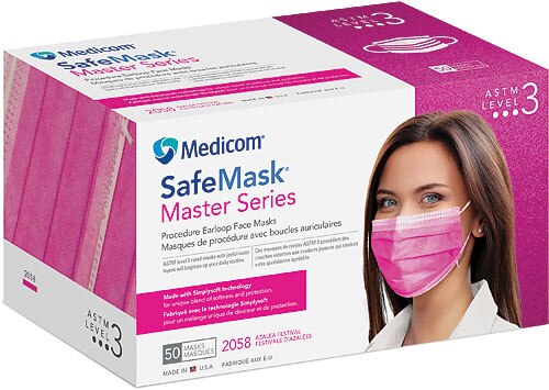 SafeMask Master Series Procedure Earloop, ASTM Level 3, Azalea Festival, 50/Box, 2058 thumbnail 11