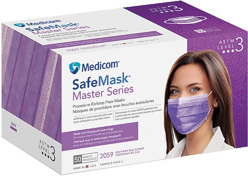 SafeMask Master Series Procedure Earloop, ASTM Level 3, Southern Bellflower, 50/Box, 2059 thumbnail 11