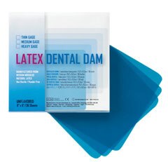 Dental Dam Latex 6"x6" Medium-Blue 36/Box product image