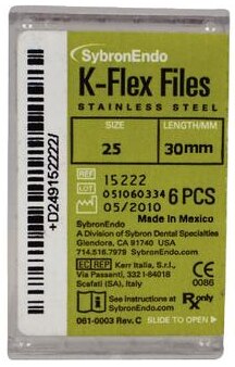 K-Flex Stainless Steel File, 30 mm, # 25, Red, 6/Pk, 15222 product image