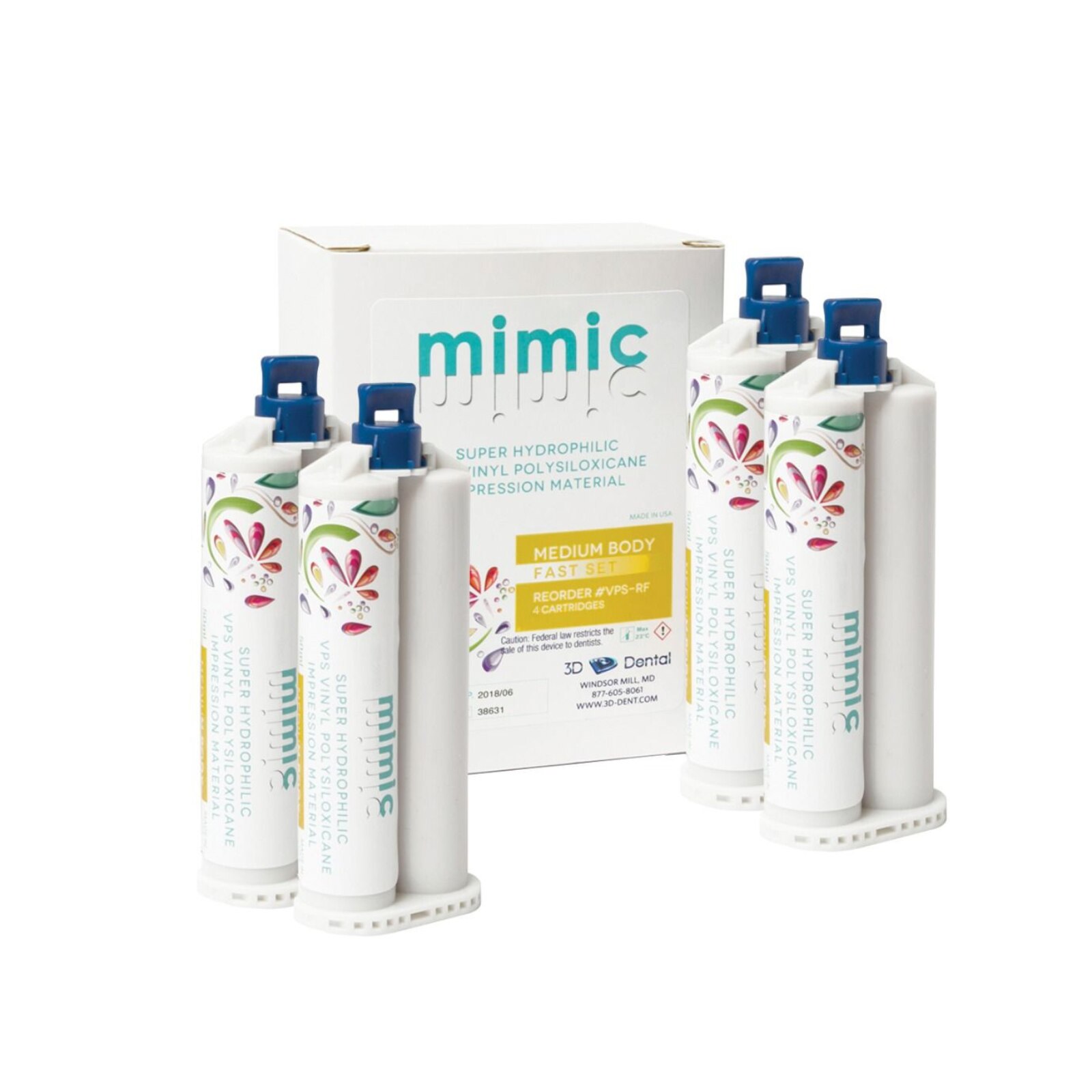 Mimic VPS Impression Material, Light Body, Fast Set, 50 ml, 4/Pk, VPS-LF-4 product image