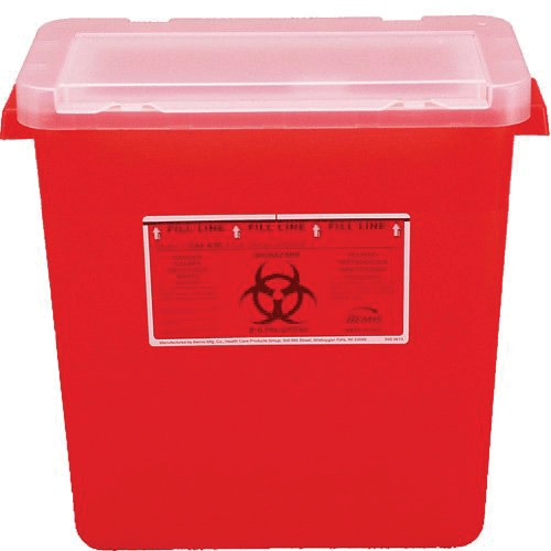 Monoject Sharps Container, with Chimney Top, 14 Qt, Large, Red, 1/Pk, 676434 product image