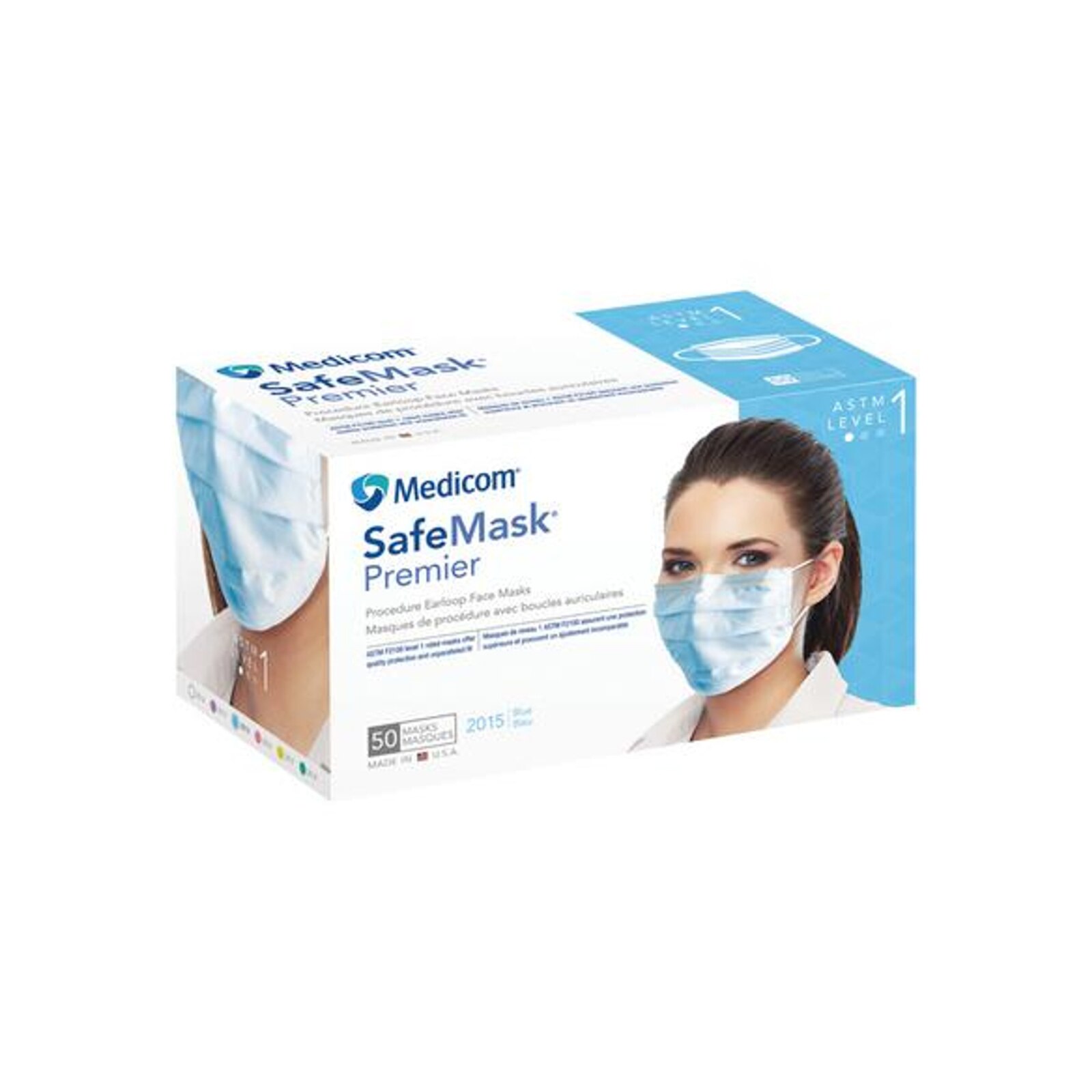 Safe-Mask Earloop Blue 50/Bx ASTM 1 product image