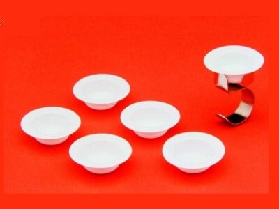 Disposable Dappen Dishes, with 2 Finger Holders, White, 1000/Pk, 2620 product image