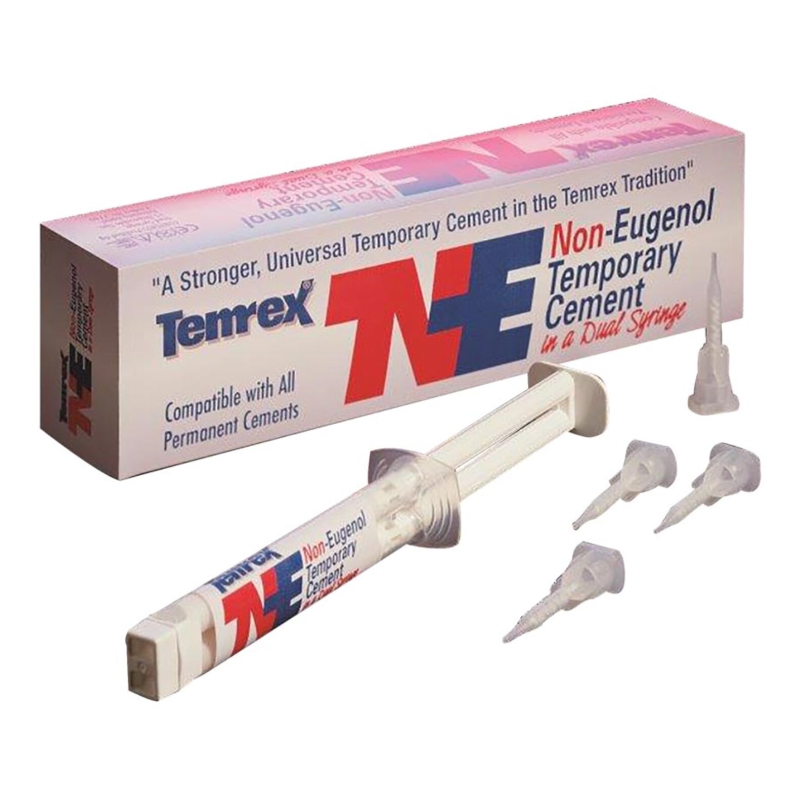 Temrex TNE Non-Eugenol Cement, Dual Syringe Kit, 6 g, 1/Pk, 7760 product image
