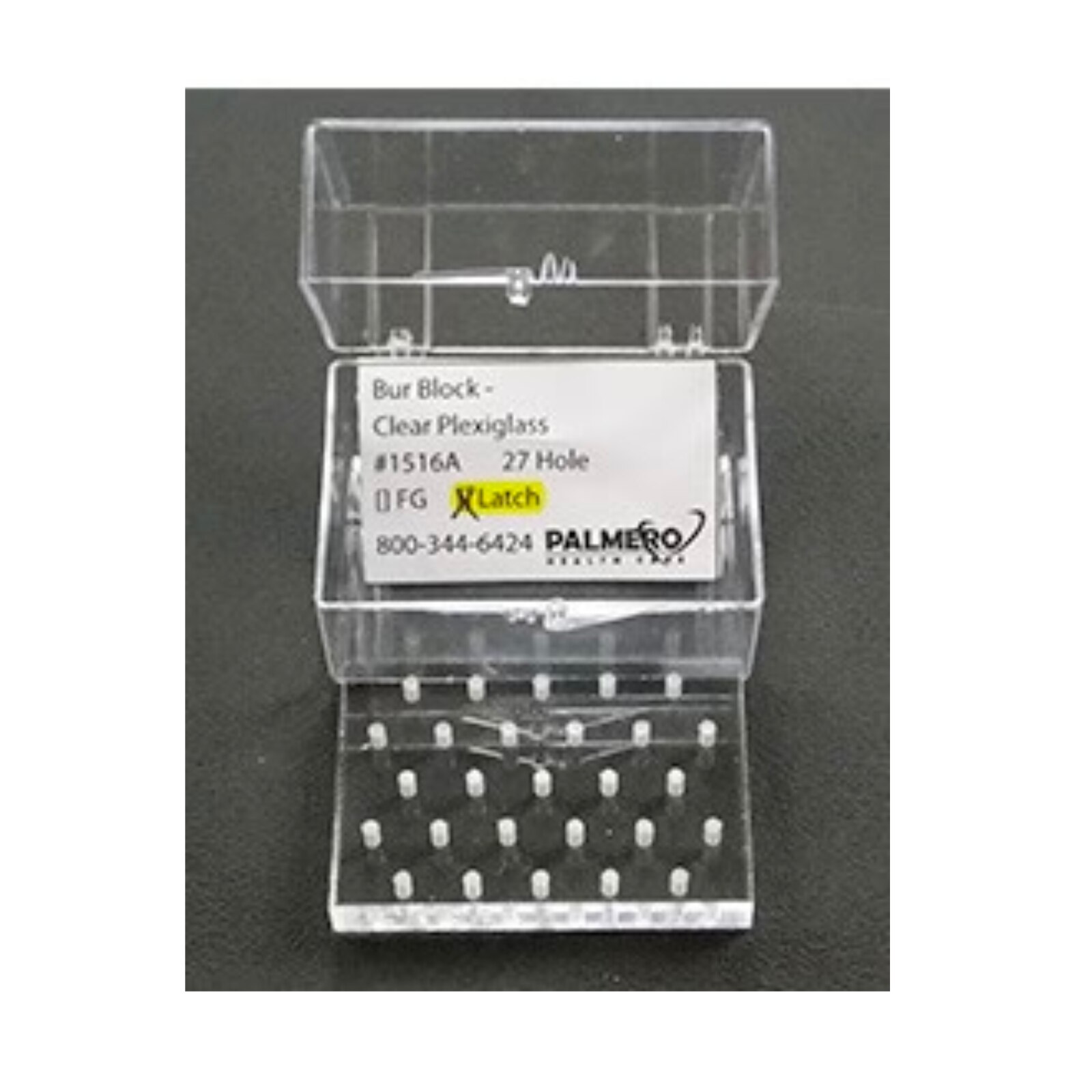 Bur Block 27 Hole FG Clear Plexiglass thumbnail 3