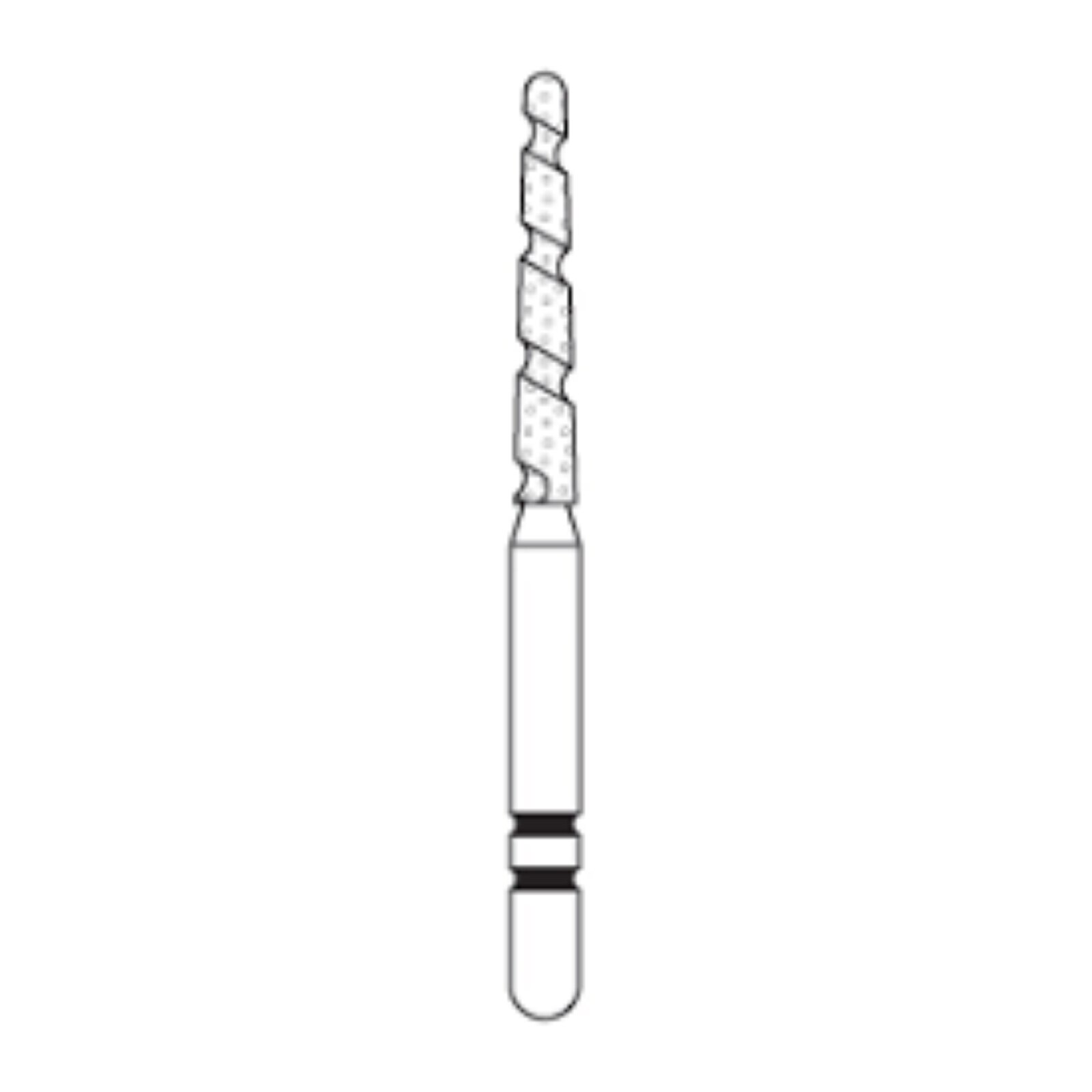 Two Striper TS2000 Spiral Cut Diamond Burs, FG, Round-End Taper, 2003.10, 1.4 mm, Coarse, Green, 5/Pk, 2000040 thumbnail 6