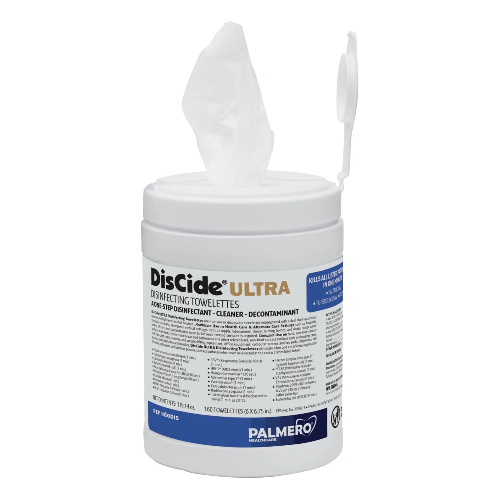 DisCide Ultra Wipes Large 160/Can x 12/Case product image