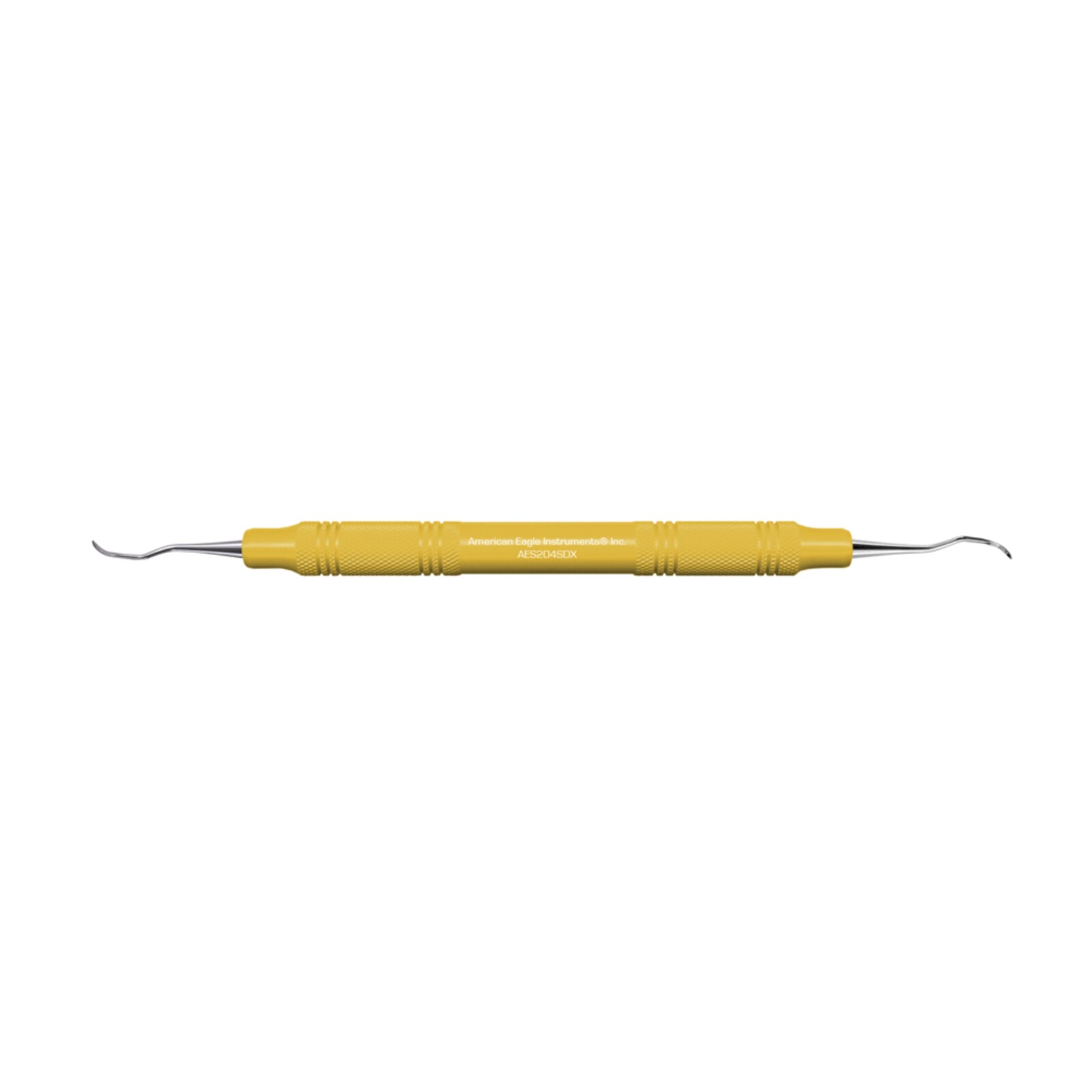 Sickle Scaler, # 204SD, Posterior Distal, EagleLite, Resin, 3/8", Yellow, 1/Pk, AES204SDX product image