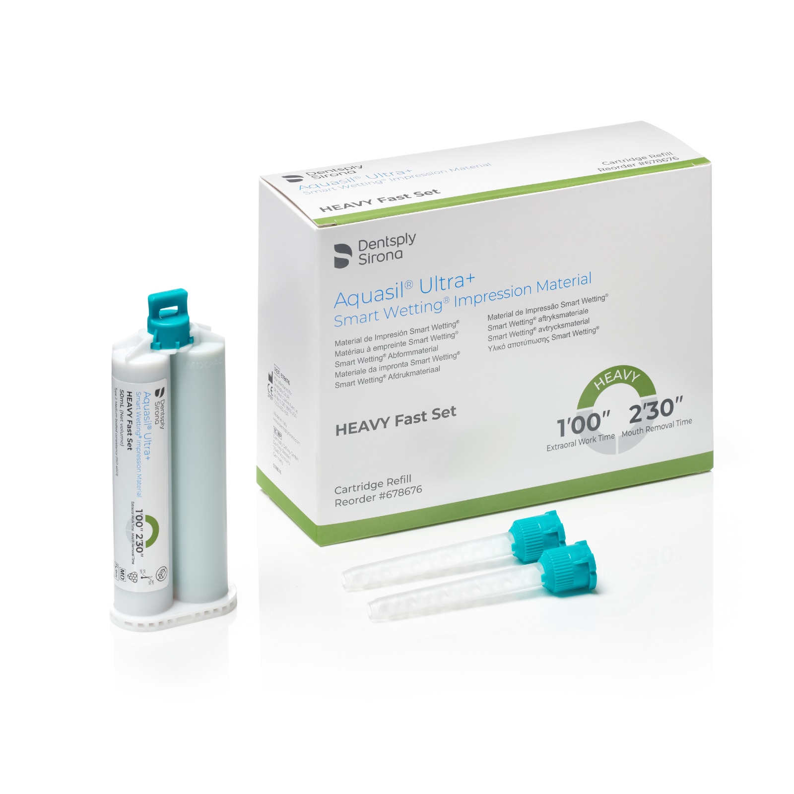 Aquasil Ultra+ VPS Impression Material, Cartridge Refill Pack, Heavy Body, Fast Set, 50 ml, Mint, Light Green, 4/Pk thumbnail 10