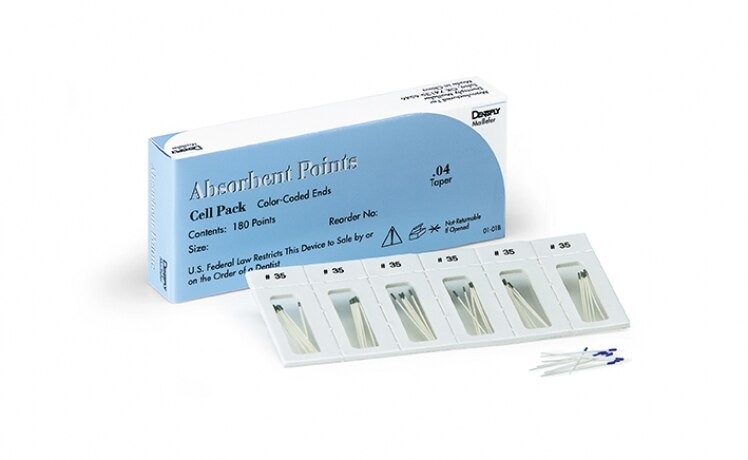 Hand-Rolled Absorbent Paper Points, Sterile, Cell Pack, # 25, 0.02 Taper, 180/Pk, 670174 thumbnail 5