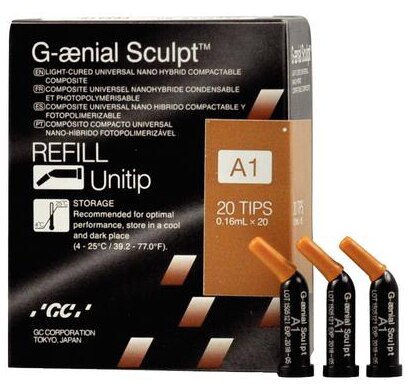 G-aenial Sculpt Universal Composite, Unitip Refill, 0.16 ml, A1, 20/Pk, 009169 product image