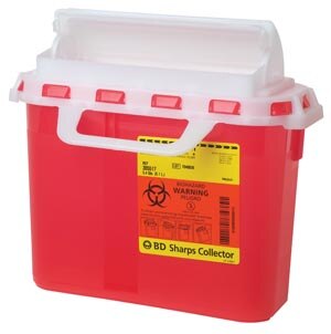 Sharps Collector, with Counter Balance Door, 5.4 Qt, Large, Red, 20/Ca, 305517 thumbnail 3