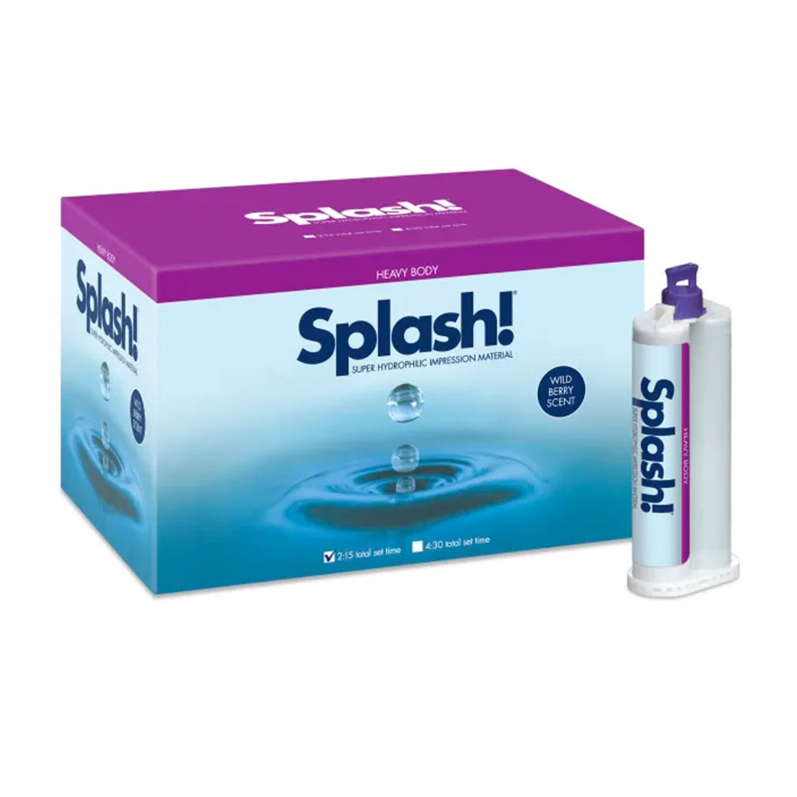 Splash! VPS Impression Material, Cartridge Pack, Heavy Body, Half-Time Set, 48 ml, Wild Berry, 20/Pk, SPD1594 thumbnail 6