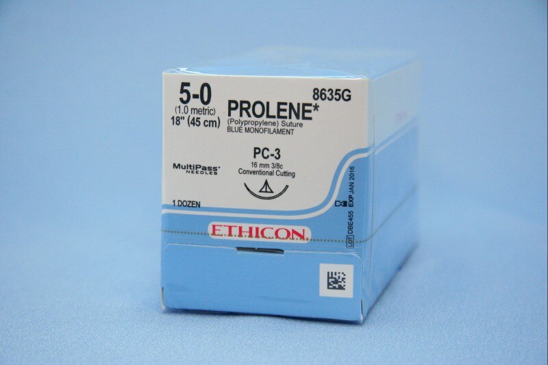 Prolene Suture 5-0 18" Polypropylene Monofilament PC-3 Blue 12/Bx product image