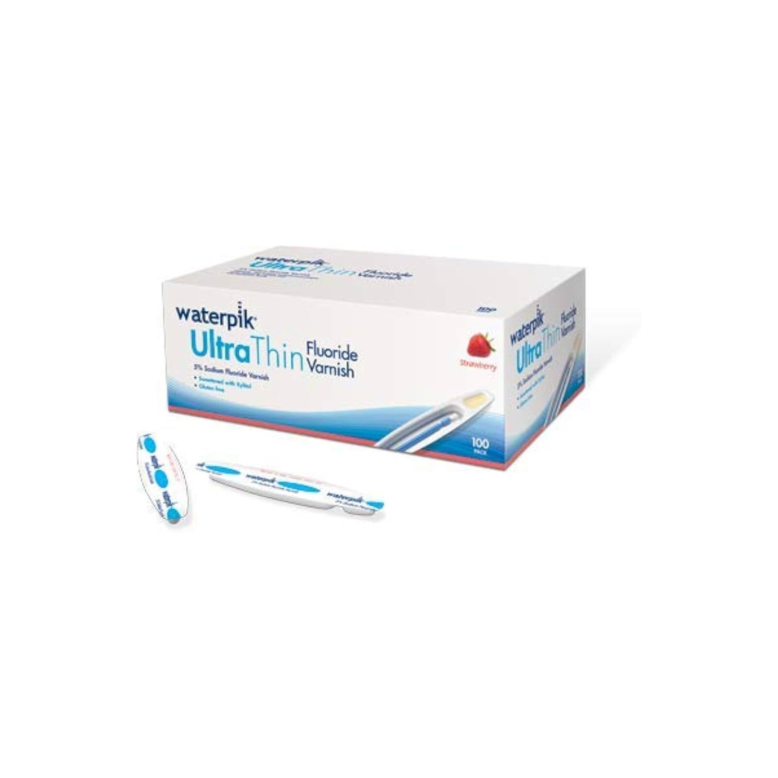 Waterpik Ultra Thin and Clear Fluoride Varnish Bubblegum Box of 30 thumbnail 2