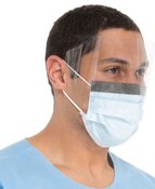 Fog Free Earloop Mask W/Shield 25/Bx ASTM 1
