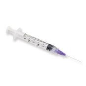 MonoVac Irrigation Pre-Tipped 3cc 30ga Syringes 100/Pk Purple