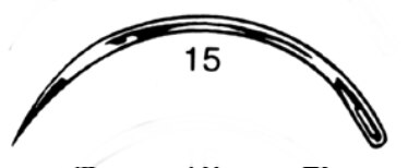 Surgical Needle Size 15 3/8 Circle Needle Stainless Steel Regular 12/Pk product image