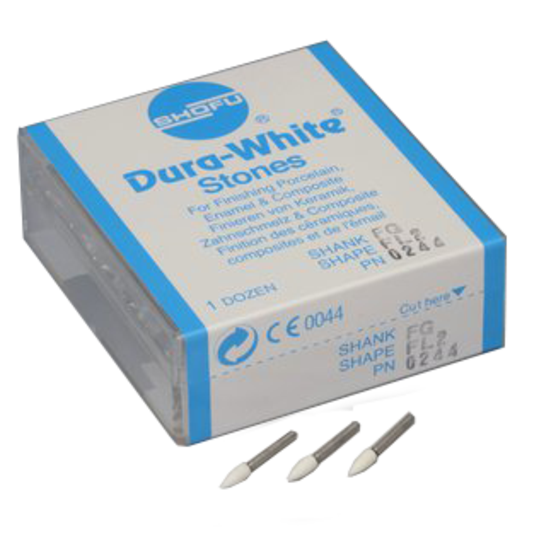 Dura-White Stones, FG, Flame, # 025 (FL2), White, 12/Pk, 0244 product image
