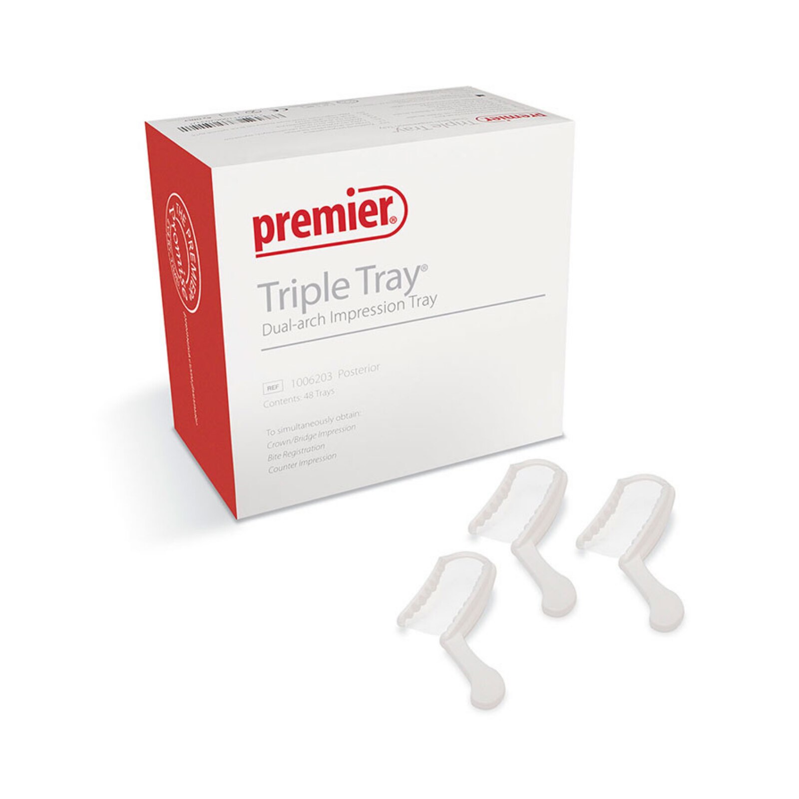 Triple Tray Impression Trays, Extended Quadrant, 35/Pk, 1006253 product image