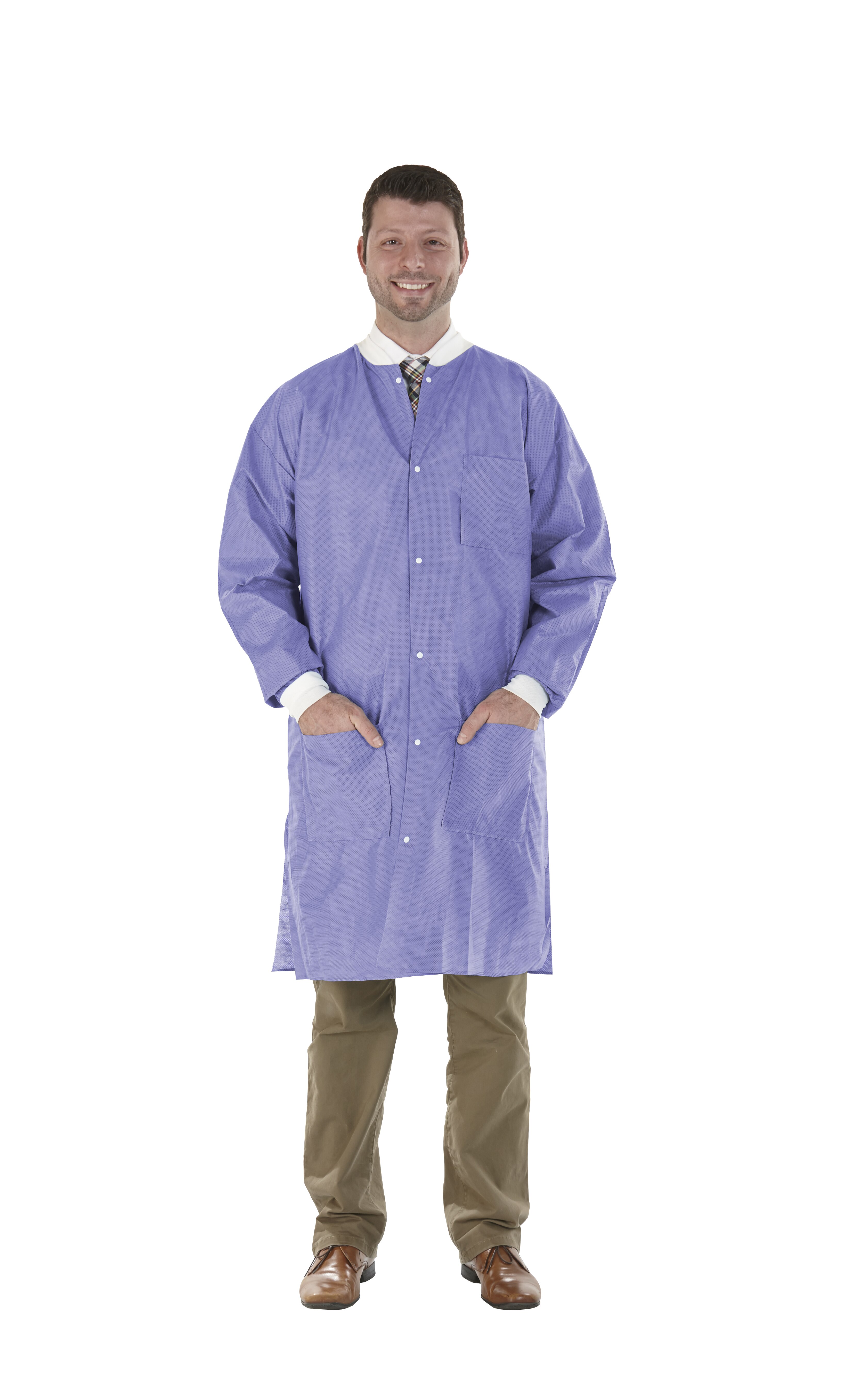 SafeWear Disposable High Performance Lab Coat, Small, Plum Purple, 12/Pk, 8109-A thumbnail 10