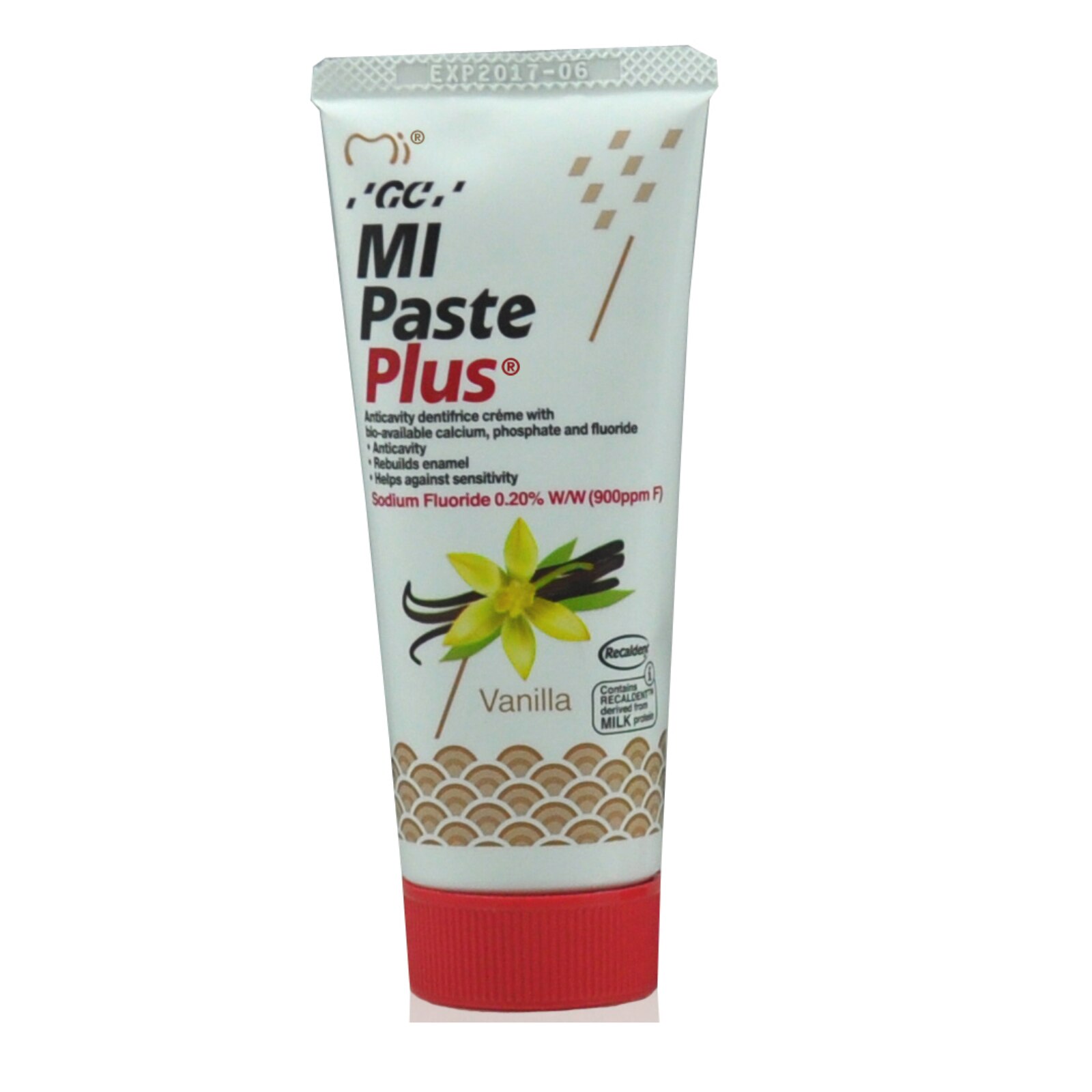 MI Paste Plus Tooth Topical 0.2% Sodium Fluoride Vanilla 10/Bx product image