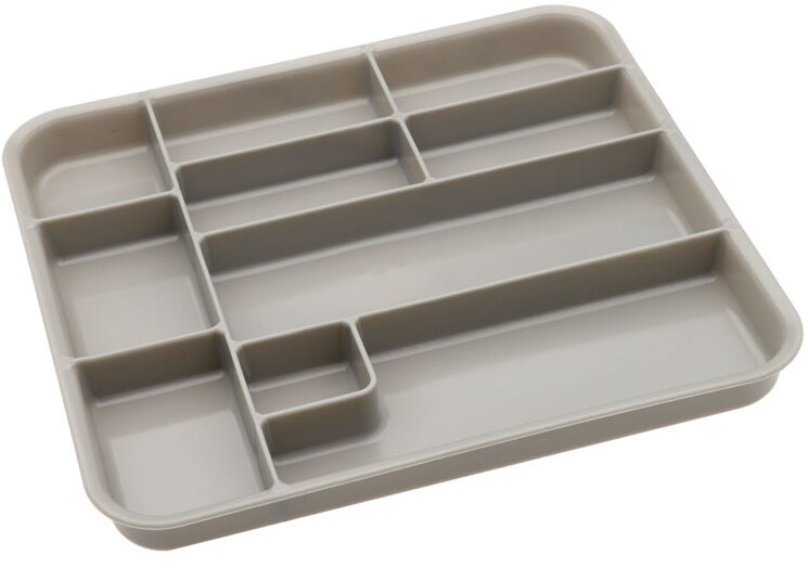 Tub Insert, 10 Compartments, 10 3/4" x 9 11/16" x 1", Gray, 1/Pk, 20Z465 thumbnail 10