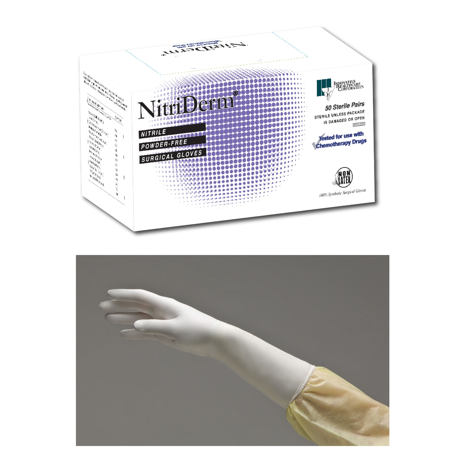 Nitriderm Nitrile Sterile Surgical Gloves 50pr/Bx Size 6.0, 135260 product image