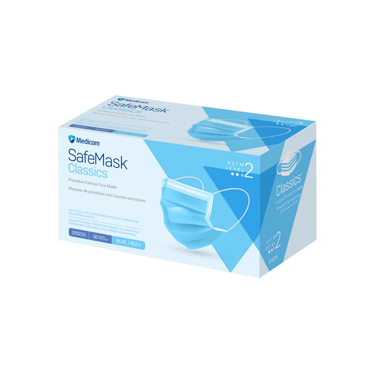 SafeMask Classics Earloop Masks L2 50/Box Blue, 205215 thumbnail 3