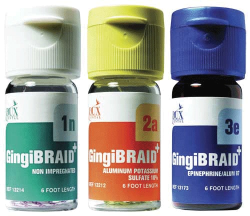 GingiBraid+ Retraction Cord, with Aluminum Potassium Sulfate, # 2, Medium, Yellow with Green, 1/Pk, 13212 thumbnail 10