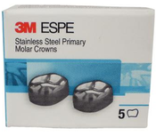 3M ESPE SS Primary Molar Crowns, E-UL-2, Upper Left Second Primary Molar, Size 2, 5 Crowns