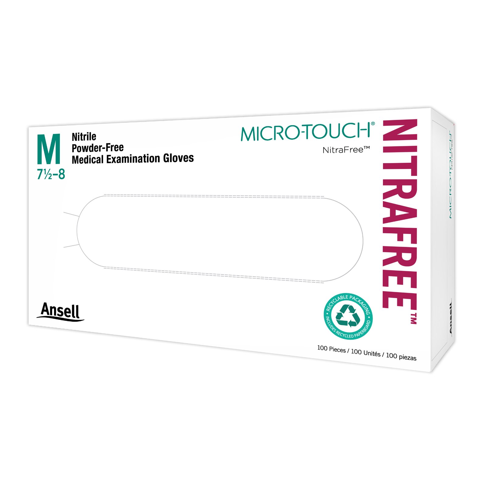 MICRO-TOUCH NitraFree Nitrile Exam Gloves X-Small Pink Non-Sterile 100/Bx thumbnail 9